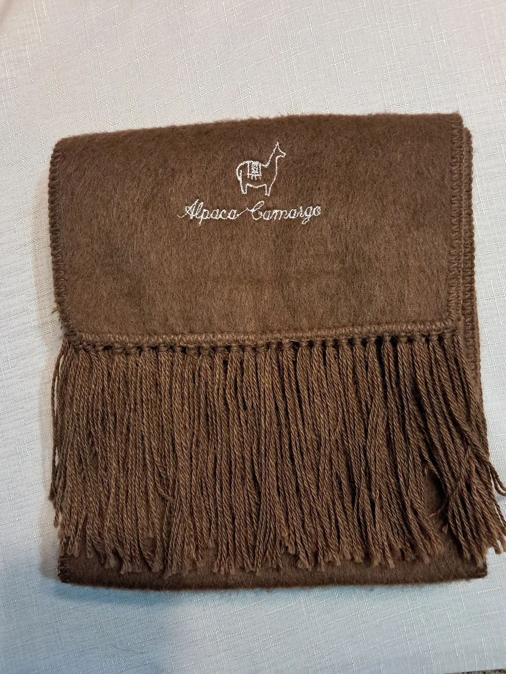 Alpaca Camargo Brown Alpaca Fringe Scarf